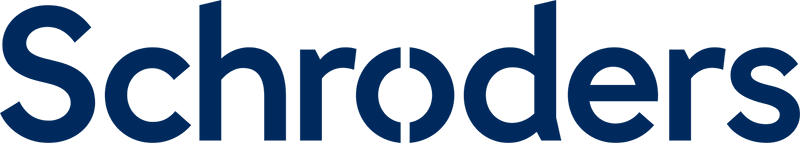 Schroders corporate logo displayed in blue, representing the global asset management firm referenced in the announcement outlining a strategic partnership with Apollo to develop next-generation investment solutions for institutional and wealth management clients.