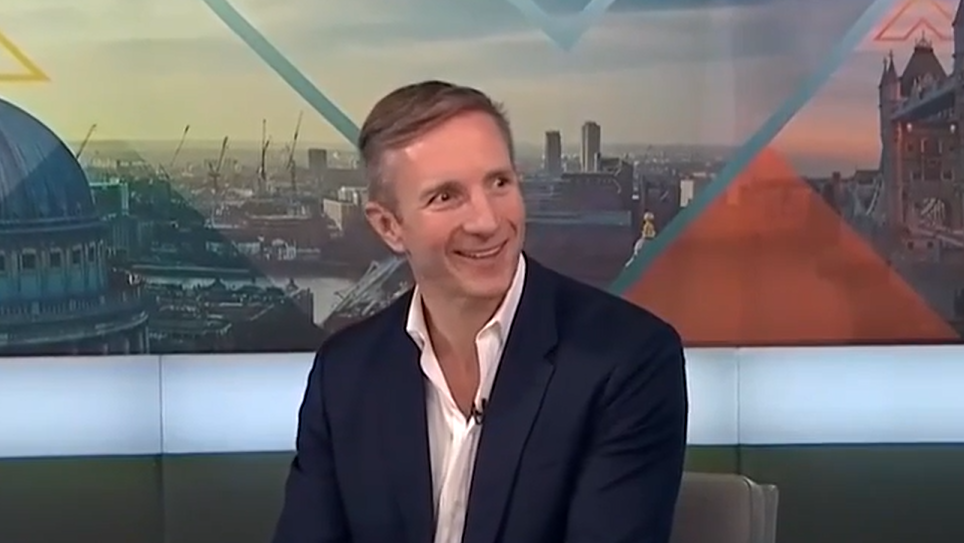 Tristram Leach of Apollo sits in a CNBC studio, smiling during an interview on Europe's capital investment trends and Apollo’s role in the continent’s CapEx cycle.